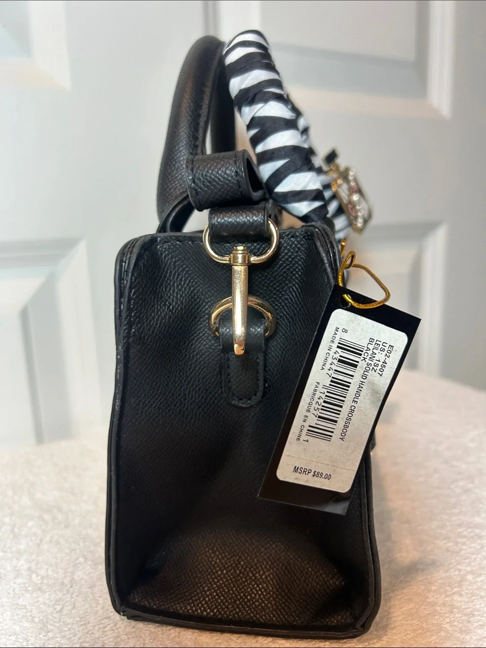 Smart bebe Leilani Satchel Crossbody Option and Scarf with Decorative Pin